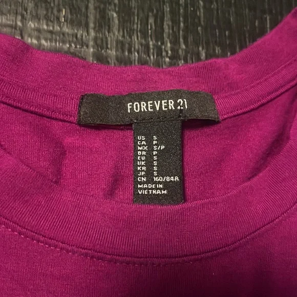 Super cute small  purple tight, t-shirt dress from forever 21 EUC - Picture 2 of 3